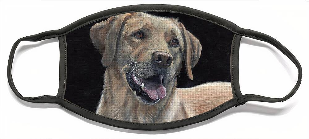 Labrador Face Mask featuring the painting Labrador Portrait by John Neeve