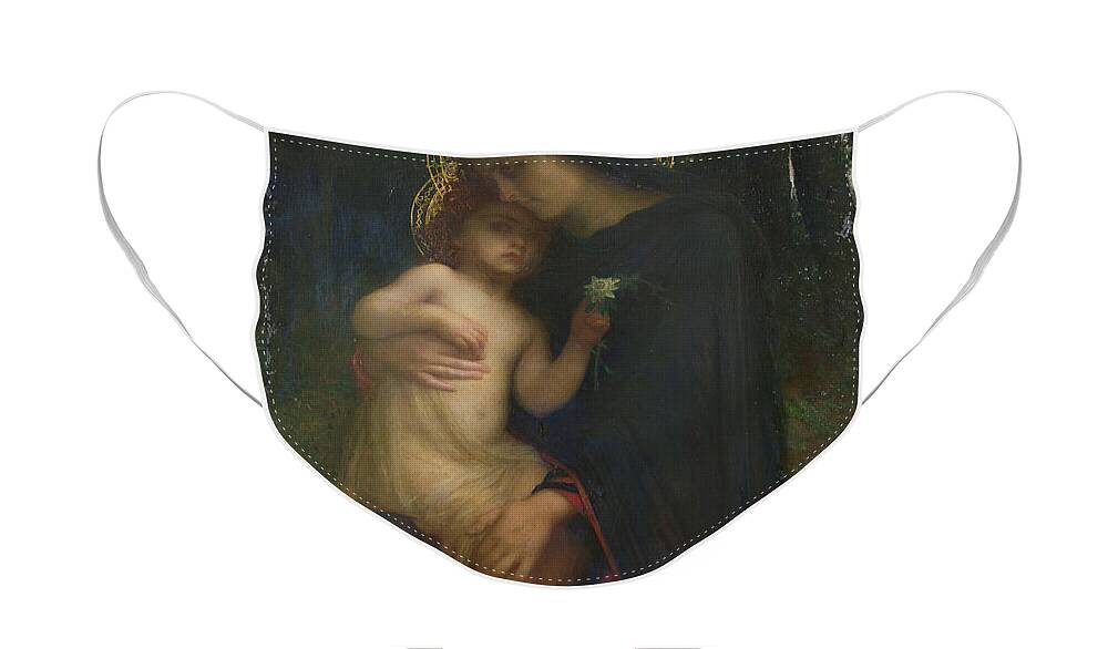 L'addolorata Face Mask featuring the painting LAddolorata by Antoine Auguste Ernest Herbert or Hebert