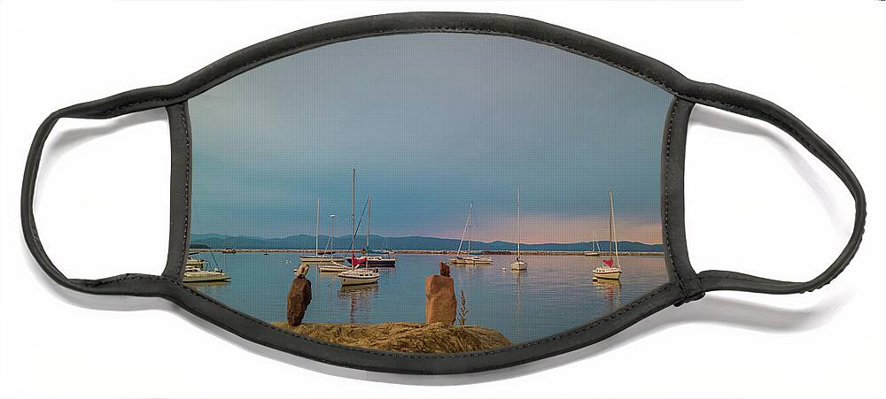 Lake Face Mask featuring the photograph Lake Champlain in the evening by Agnes Caruso