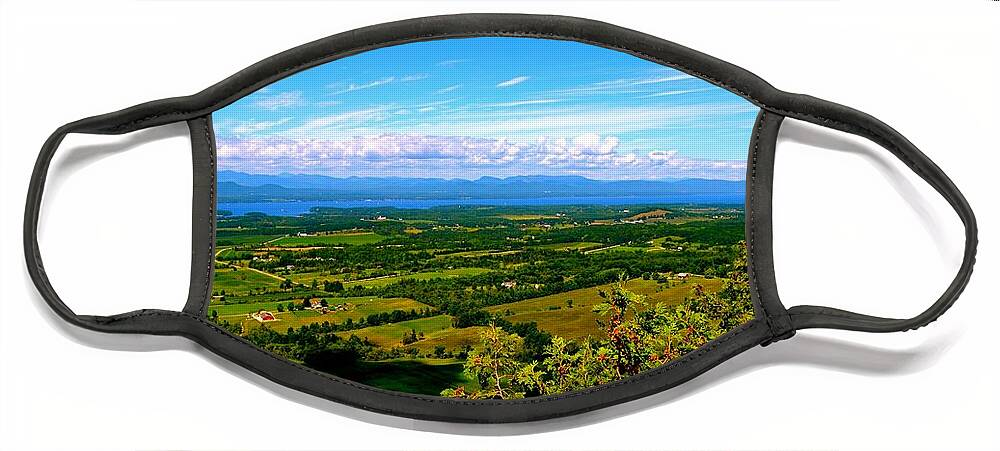 Face Mask featuring the photograph Lake Champlain View from Mt. Phillo by Monika Salvan