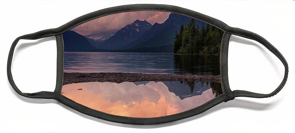 Glacier National Park Face Mask featuring the photograph Lake McDonald Sunset by Mark Kiver