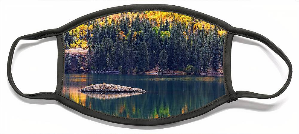Autumn Colors Face Mask featuring the photograph Lakefront by Jim Garrison