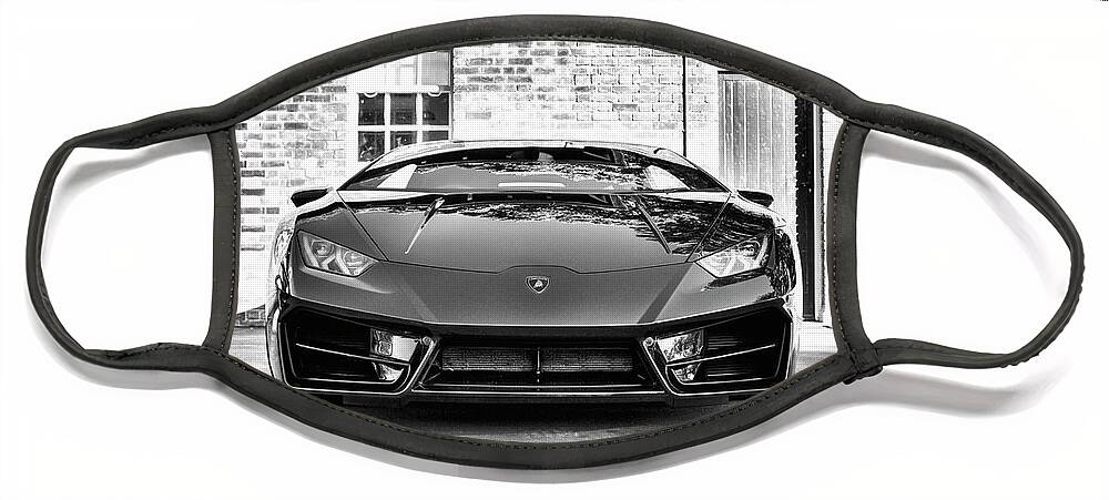 Lamborghini Huracan Face Mask featuring the photograph Lamborghini Huracan Monochrome by Tim Gainey
