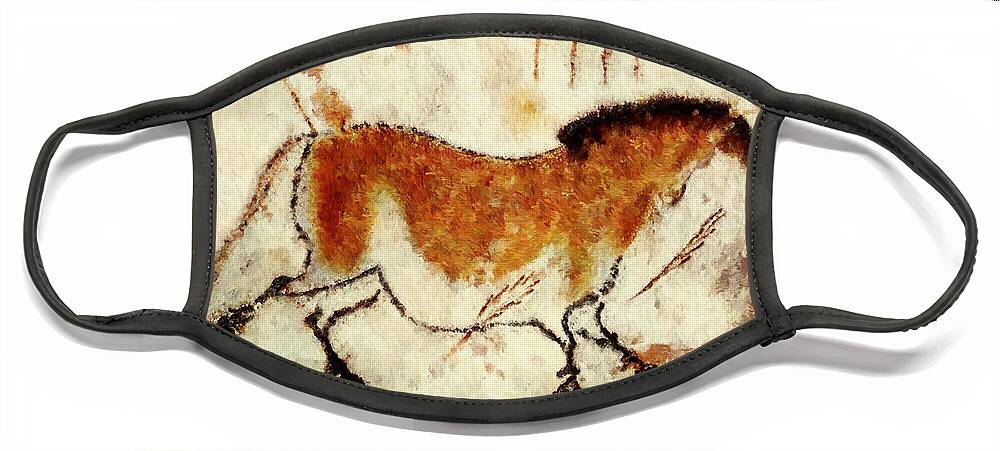 Lascaux Prehistoric Horse Face Mask featuring the digital art Lascaux Prehistoric Horse by Weston Westmoreland