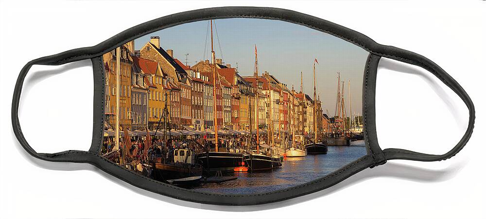 Copenhagen Face Mask featuring the photograph Late afternoon in Nyhavn by Agnes Caruso