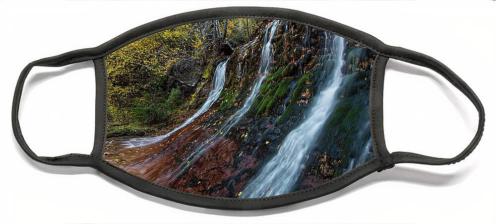 Waterfall Face Mask featuring the photograph Left Fork Waterfall by Wesley Aston