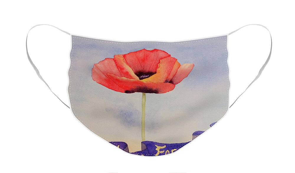 Rememberance Face Mask featuring the painting Lest We Forget by Laurel Best