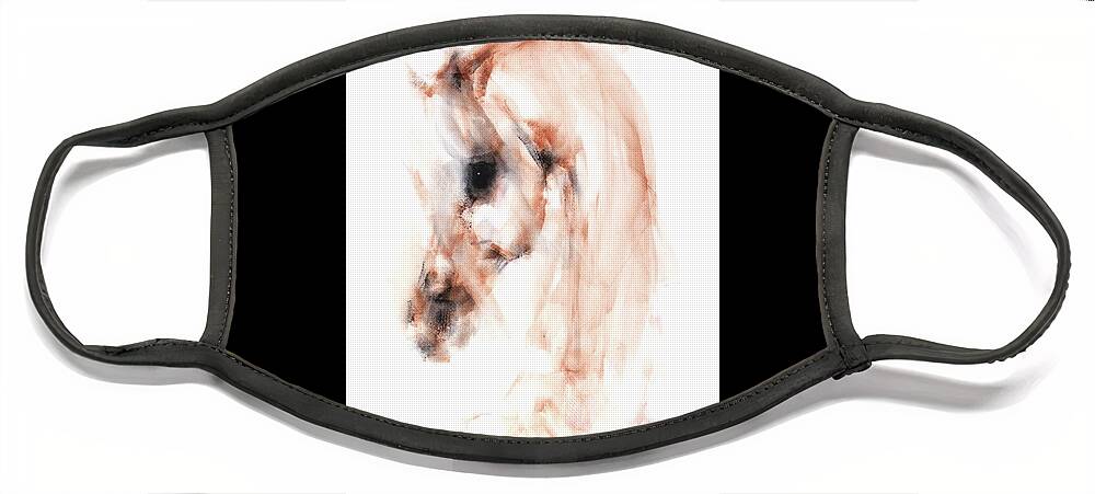 Equestrian Painting Face Mask featuring the painting Lexus by Janette Lockett