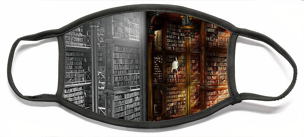 Library Face Mask featuring the photograph Library - It starts with a single page 1920 - Side by Side by Mike Savad