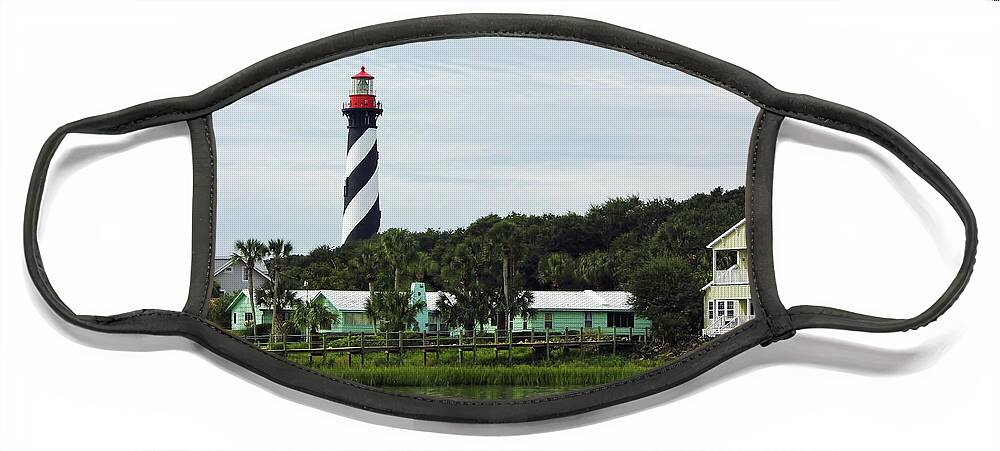 Lighthouse Face Mask featuring the photograph Lighthouse Waterfront by D Hackett