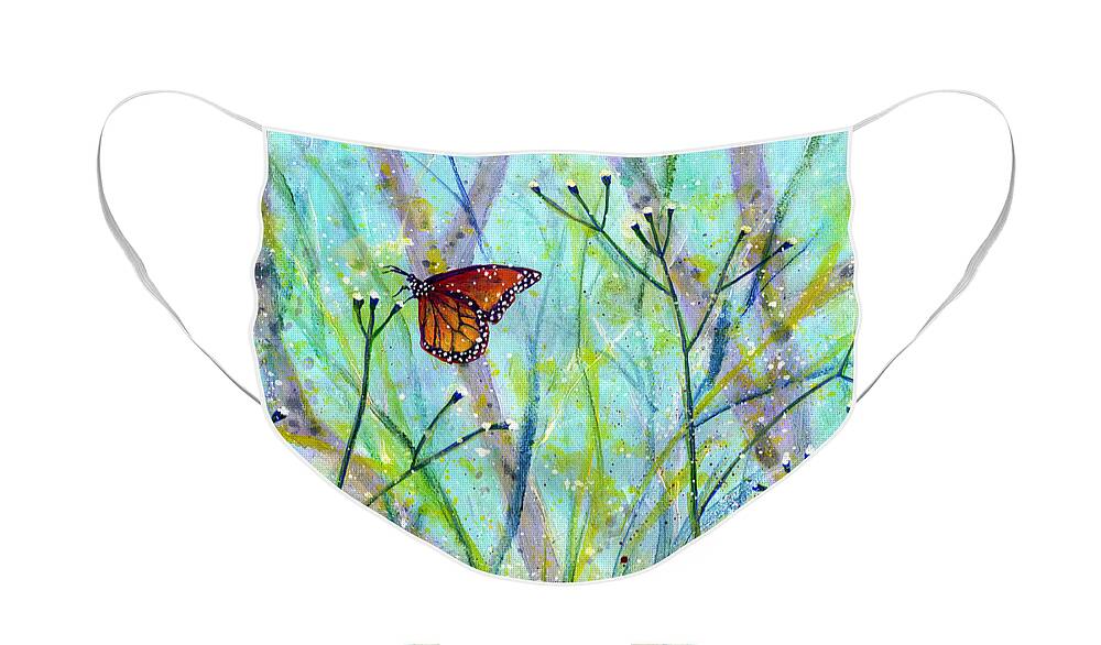 Butterfly Face Mask featuring the painting Lingering Memory 2 by Hailey E Herrera