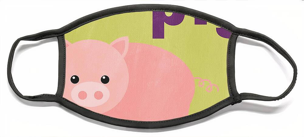 Pig Face Mask featuring the painting Little Pig by Linda Woods