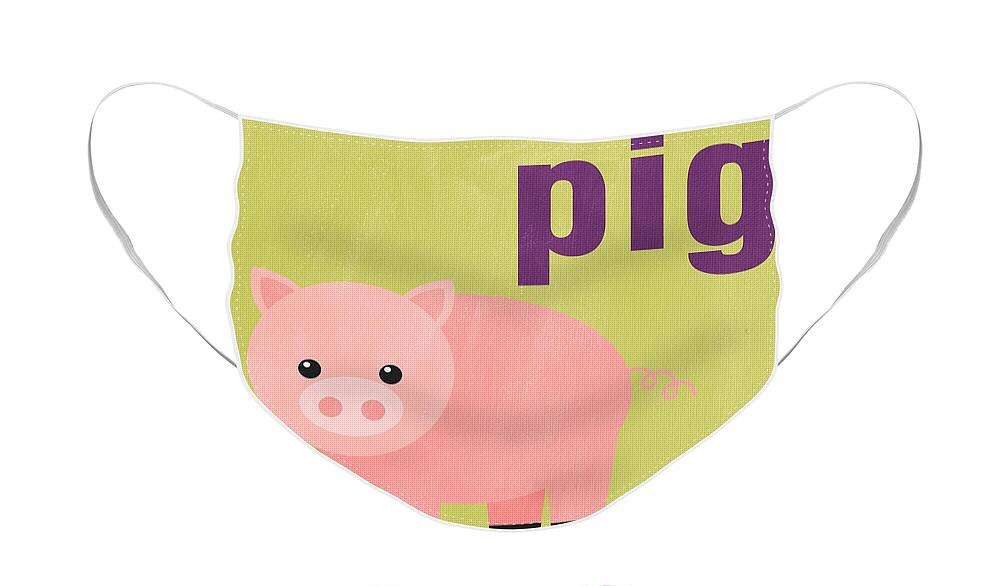 Pig Face Mask featuring the painting Little Pig by Linda Woods