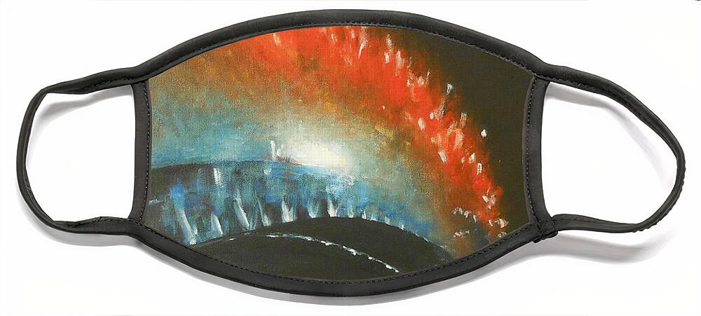 Abstract Face Mask featuring the painting Living Out Loud 2 by Jane See