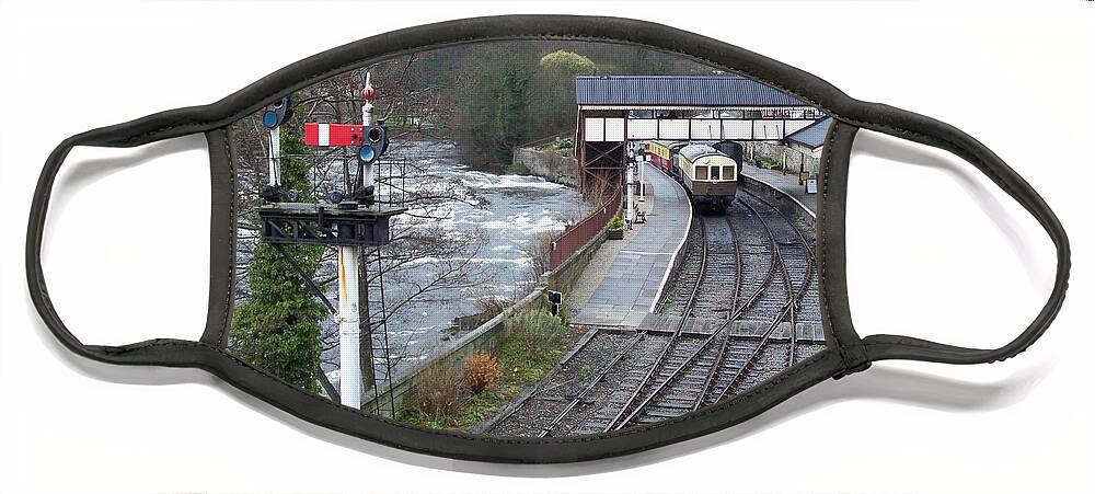 Trains Face Mask featuring the photograph Llangollen train station by Christopher Rowlands