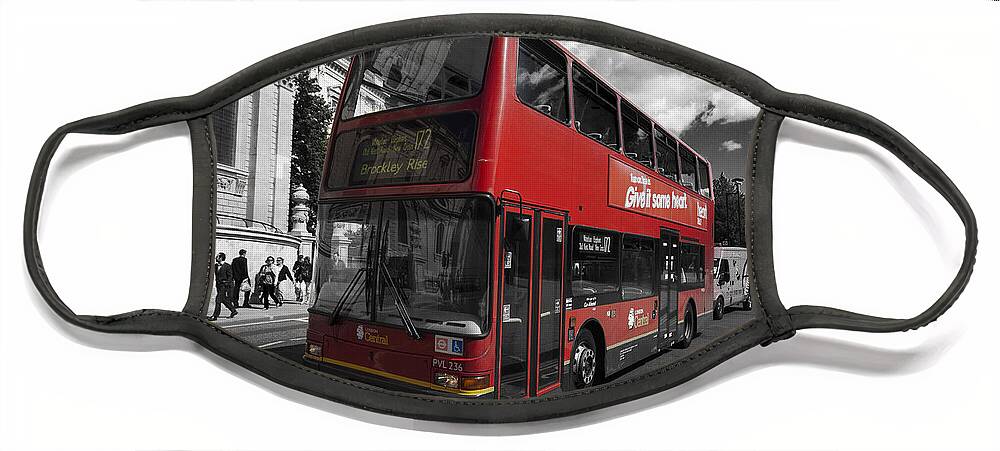 London Face Mask featuring the photograph London Bus by Agusti Pardo Rossello