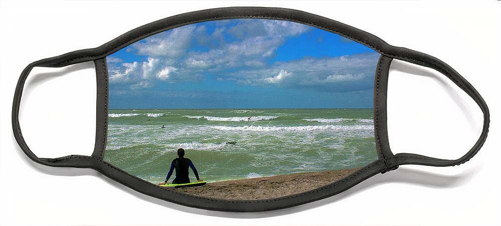Photo For Sale Face Mask featuring the photograph Lonely Surfer by Robert Wilder Jr
