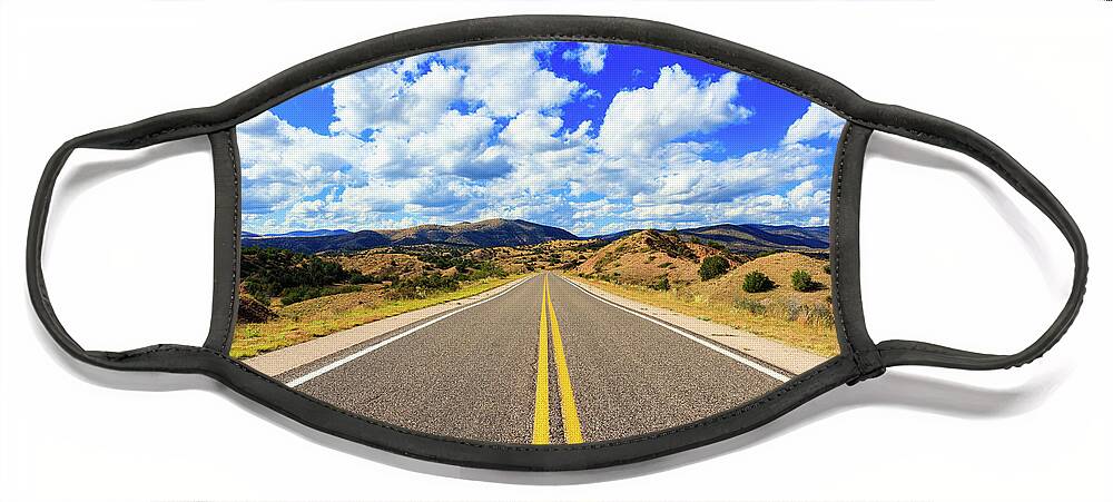 Gila National Forest Face Mask featuring the photograph Lonely New Mexico Highway by Raul Rodriguez