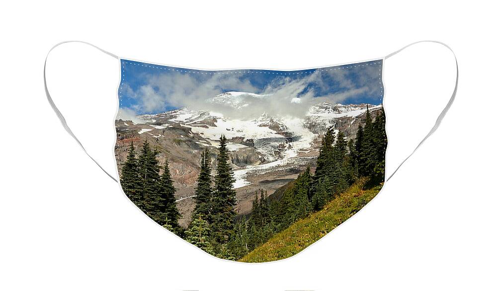 Mt Rainier Face Mask featuring the photograph Looking Above The Treeline by Adam Jewell