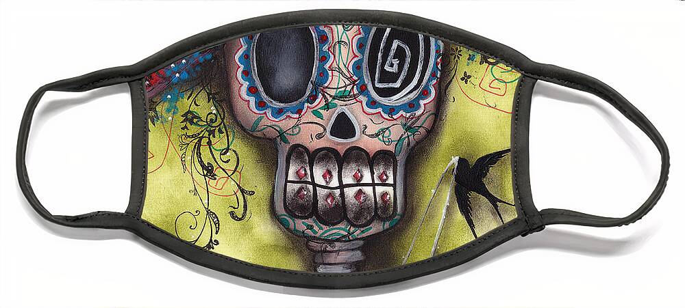 Day Of The Dead Paintings Face Mask featuring the painting Looking for Love by Abril Andrade