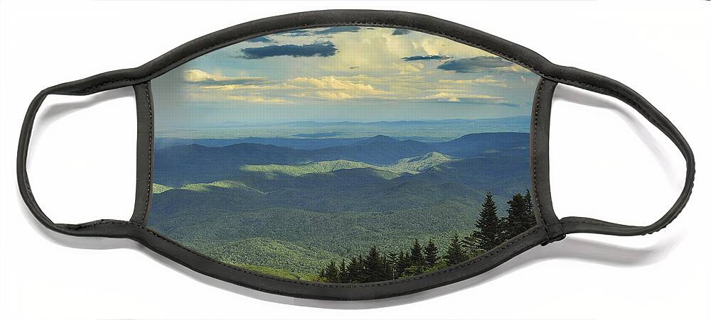 Grandfather Mountain Face Mask featuring the photograph Looking Over the Valley by Joye Ardyn Durham