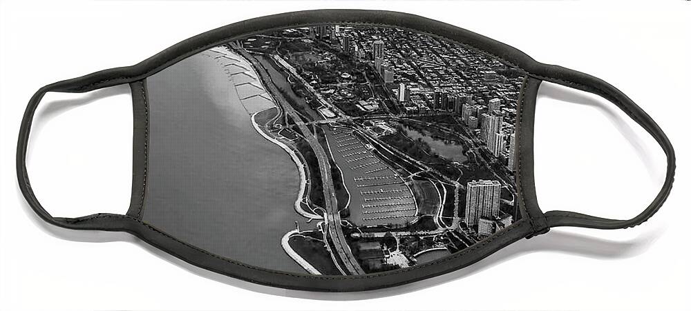 Chicago Face Mask featuring the photograph Looking South Toward Chicago from the friendly skies by Sven Brogren