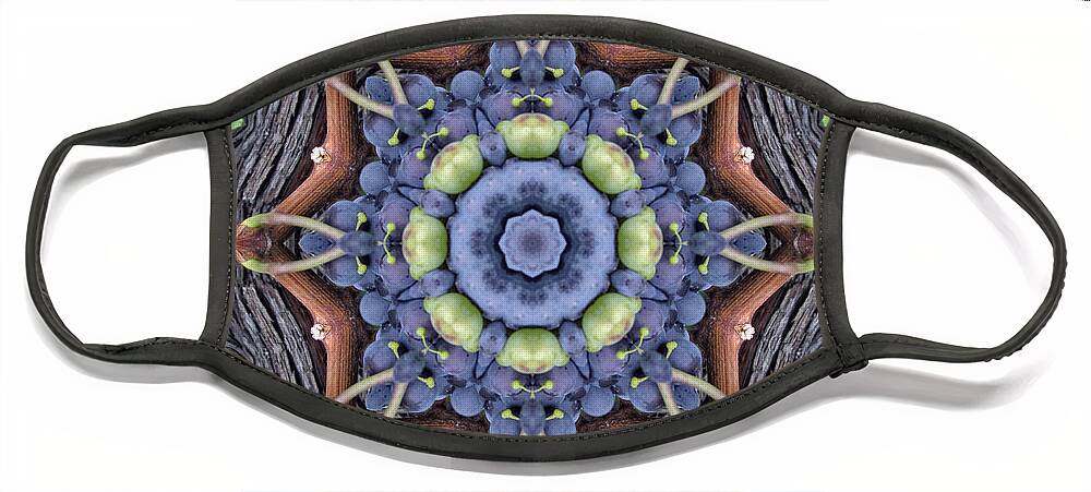 Grapes Face Mask featuring the digital art Loop by Kathy Strauss