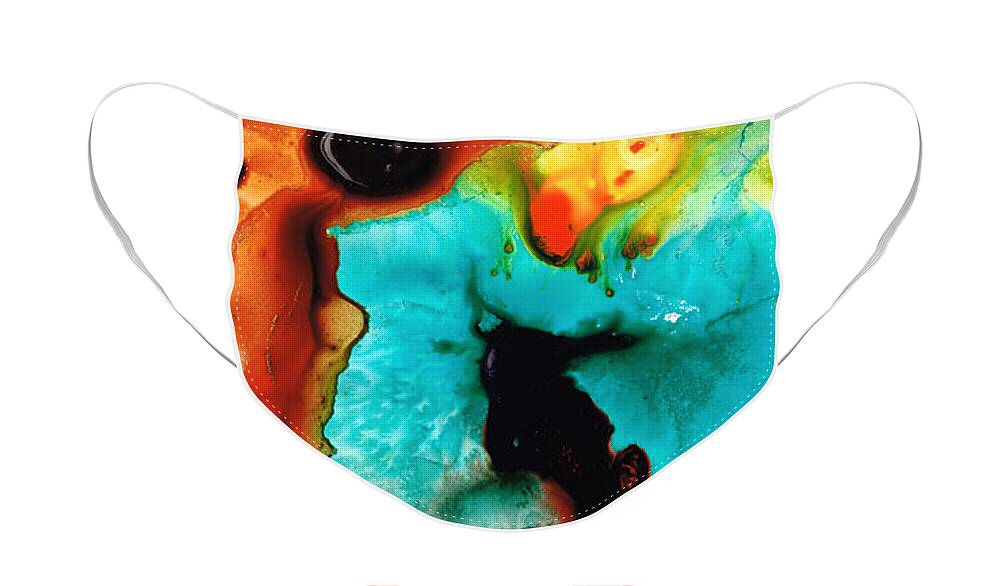 Abstract Art Face Mask featuring the painting Love And Approval by Sharon Cummings