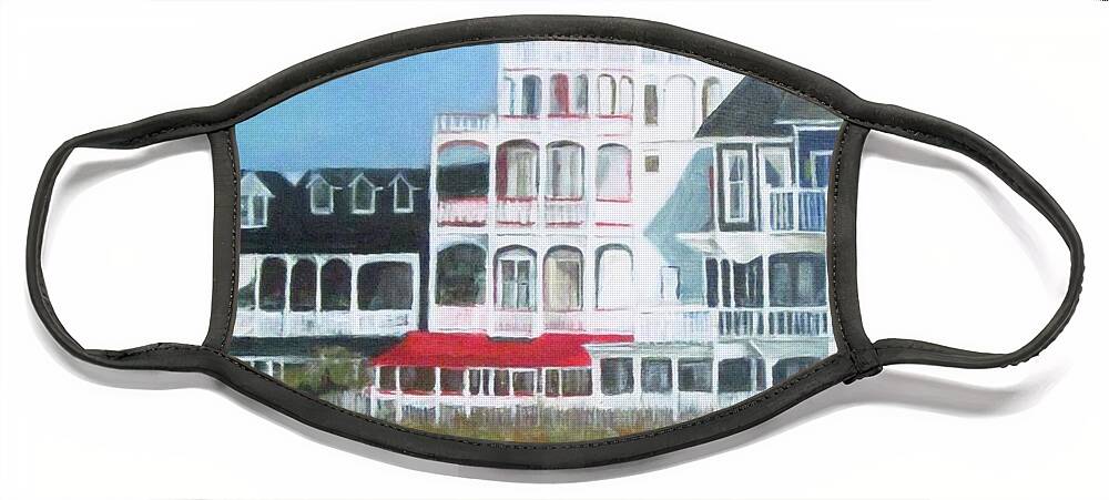 Cape May Face Mask featuring the painting Lovely Cape May by Paula Pagliughi