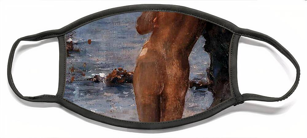 Lover Face Mask featuring the painting Lover of the Sun by Henry Scott Tuke