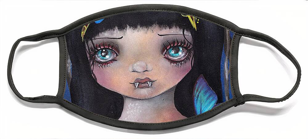 Vampire Face Mask featuring the painting Lu by Abril Andrade