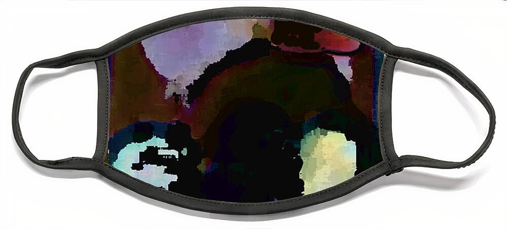 Abstract Expressionism Face Mask featuring the painting Lunch counter by Steve Karol