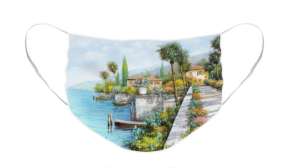 Lake Face Mask featuring the painting Il Lungo Lago by Guido Borelli