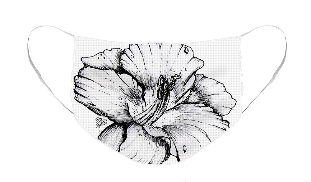 Day Face Mask featuring the drawing Luscious Daylily by Nicole Angell