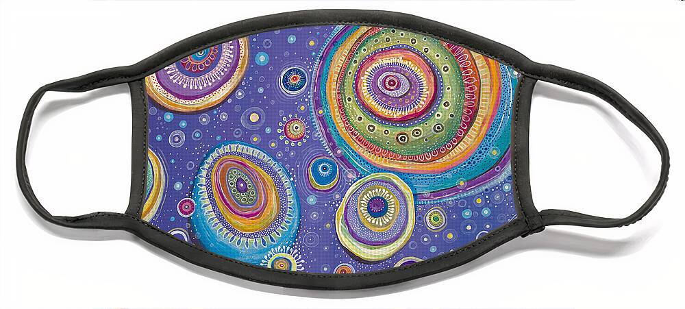 Cosmos Face Mask featuring the painting Magnetic by Tanielle Childers