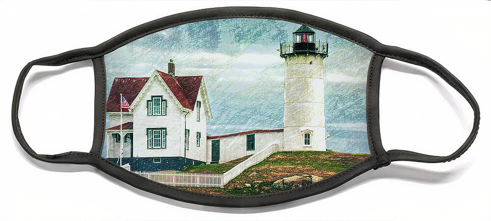 Lighthouse Face Mask featuring the photograph Maine Lighthouse by Peggy Dietz