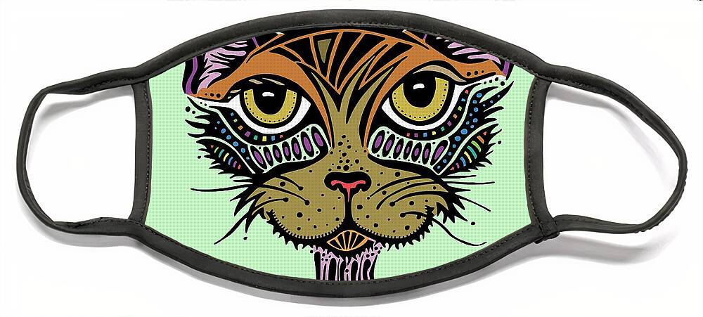 Cat Face Mask featuring the digital art Maisy by Tanielle Childers