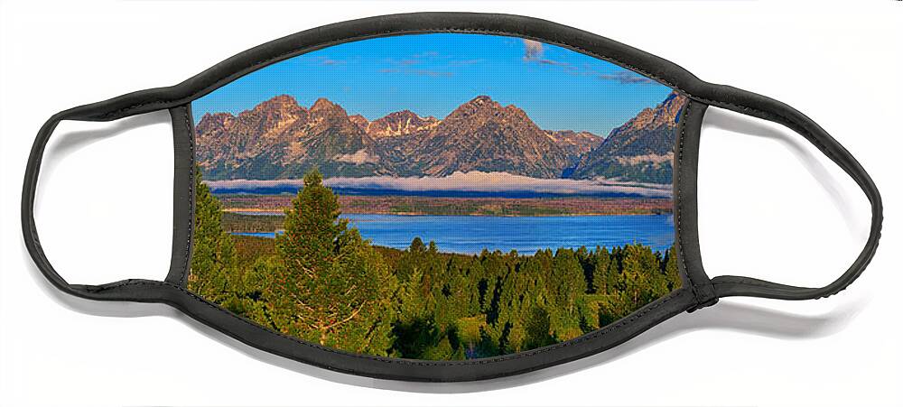 Tetons Face Mask featuring the photograph Majestic Tetons by Greg Norrell