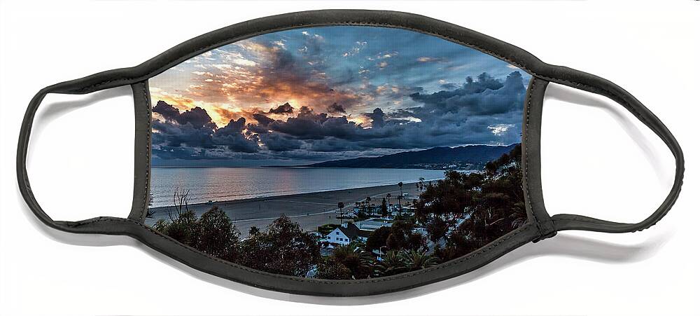 Sunset Face Mask featuring the photograph Malibu Sunset by Gene Parks