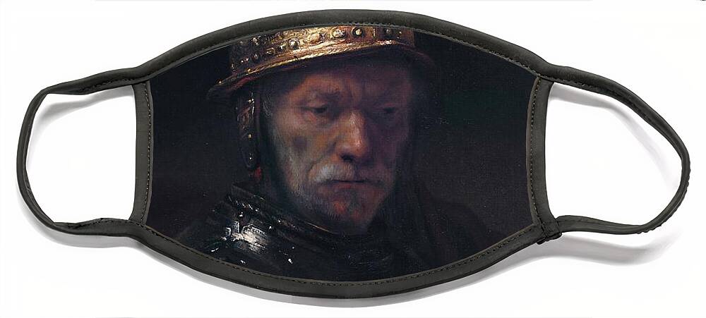Man Face Mask featuring the painting Man in the Golden Helmet by Rembrandt van Rijn
