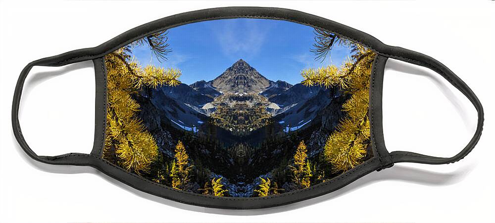 Washington Face Mask featuring the digital art Maple Pass Loop Reflection by Pelo Blanco Photo