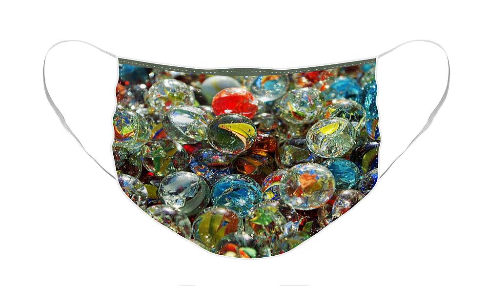 Glass Face Mask featuring the photograph Marbles by Stoney Lawrentz