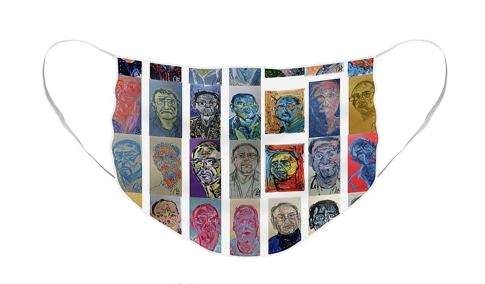 Bachmors Face Mask featuring the painting March Bachmors Dailyselfportrait by Bachmors Artist