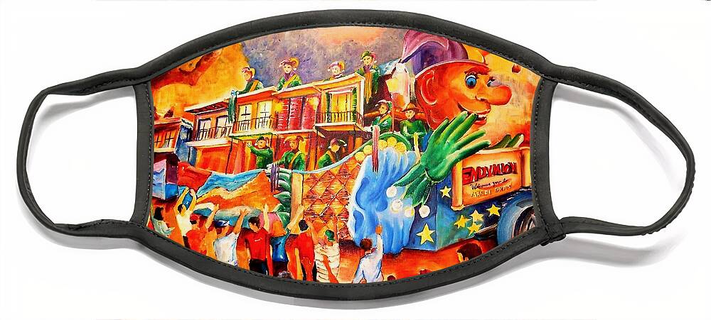 New Orleans Face Mask featuring the painting Mardi Gras with Endymion by Diane Millsap