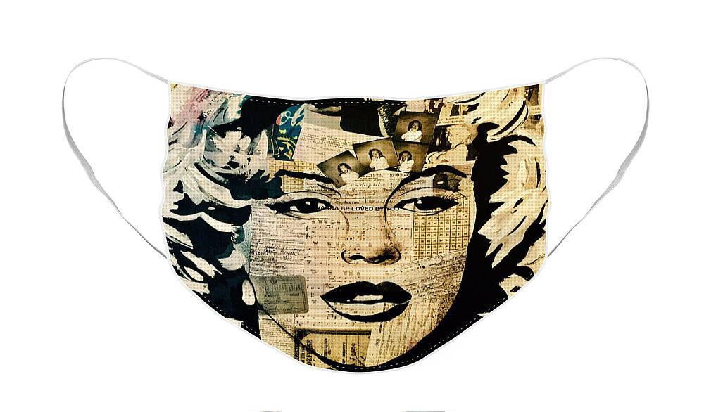Marilyn Monroe Face Mask featuring the mixed media MARILYN MONROE Amazing by Kathleen Artist PRO