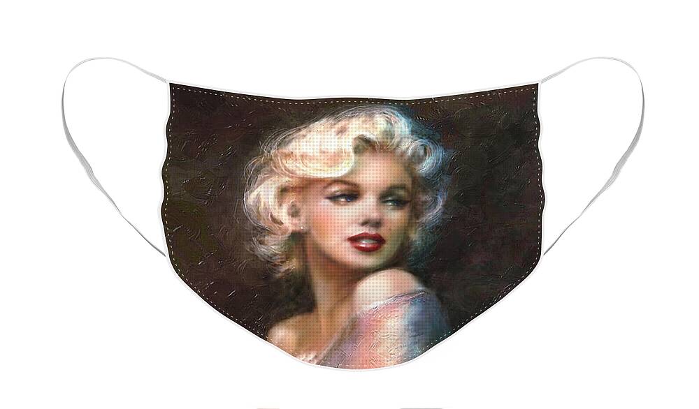 Marilyn Face Mask featuring the painting Marilyn romantic WW 1 by Theo Danella