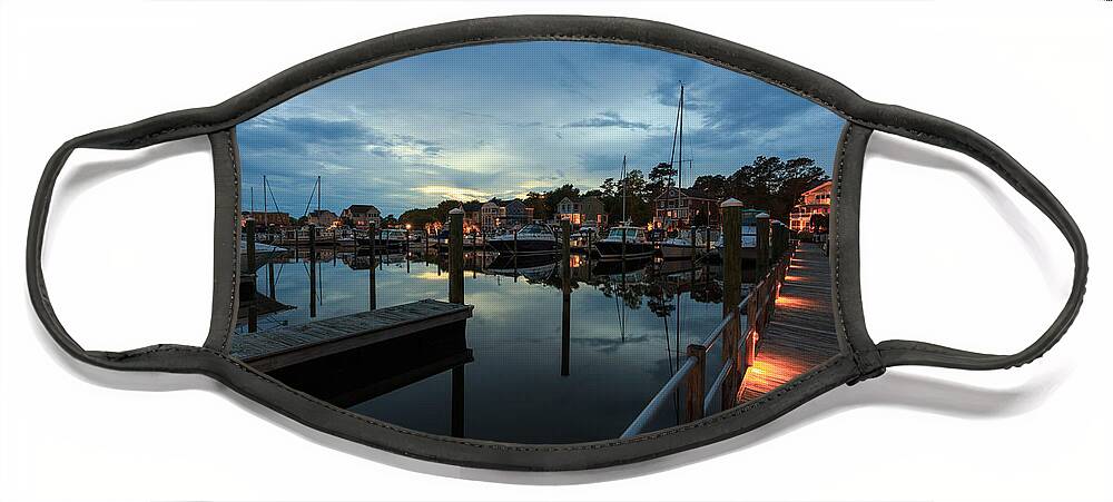 Marina Face Mask featuring the photograph Marina Walkway Twilight by Nick Noble