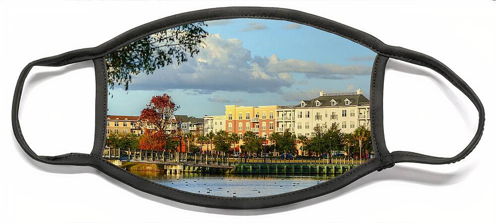 Scenic Face Mask featuring the photograph Market Common Myrtle Beach by Kathy Baccari