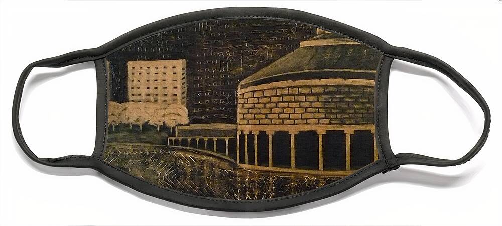 Copper Face Mask featuring the painting Markham Civic Centre by Monika Shepherdson