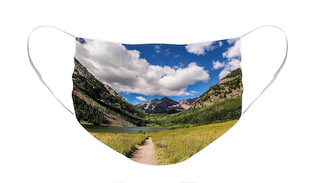 Maroon Bells Face Mask featuring the photograph Maroon Bells Image Five by Veronica Batterson